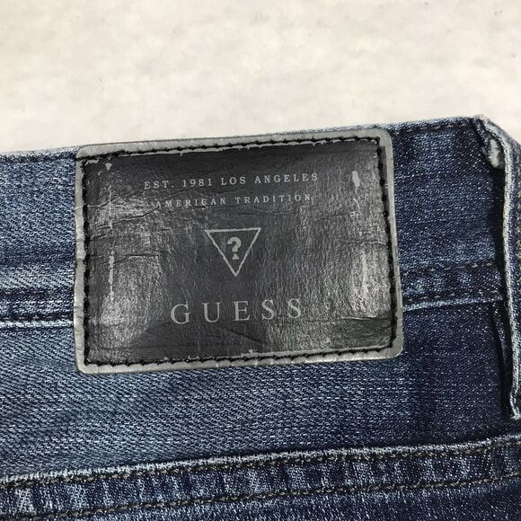 GUESS Jean Men 36x32 (34/32 tag) Regular Straight Whisker Faded - Picture 11 of 16